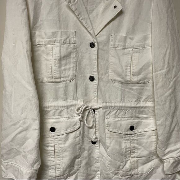 *NEW* Faherty NEW Larkspur Utility Jacket White Linen Blend Cargo Safari - Picture 5 of 10